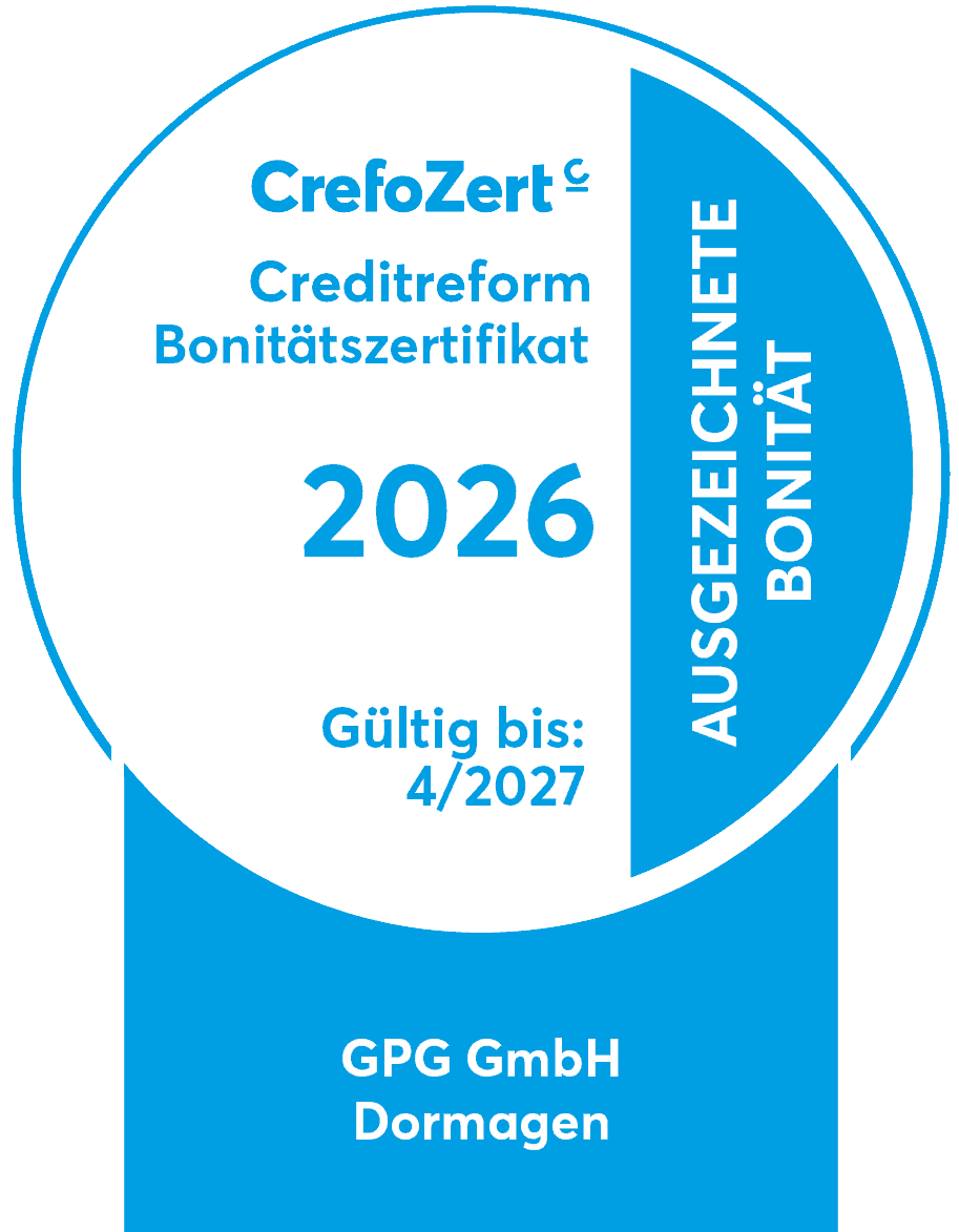 CrefoCert2026_GPG GmbH Siegel CrefoCert 2026 für GPG GmbH